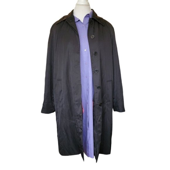 Vintage‎ 90s Talbots Black Insulated Long Trench Jacket Coat Removable Liner | M - Picture 1 of 10